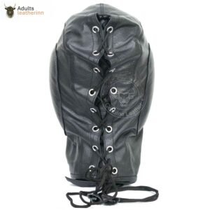 Genuine Handmade Leather Gimp Mask Air Tight Hood with Blindfolds and Mouth Gag Bondage