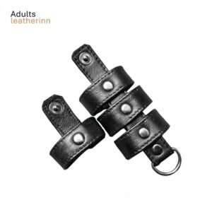 Mens Underwear Real Leather Jockstraps Cod Piece Thong Jock Studded with Rings