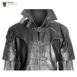 Men's Pure LAMBS LEATHER Goth Steampunk Gothic Trench Coat Van Helsing Matrix Trench Coat