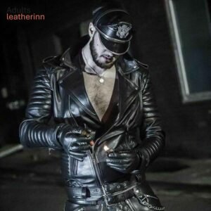 Men's Real Cowhide Leather Quilted Panels Bikers Jacket Punk Kink BLUF Diamond Style Jacket