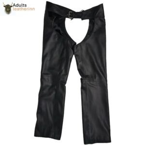 Genuine Leather New Chaps Outside Zip Pants Jocks Trousers Gay Fetish Kink Leder