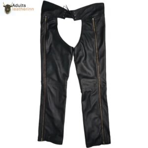 Genuine Leather New Chaps Outside Zip Pants Jocks Trousers Gay Fetish Kink Leder