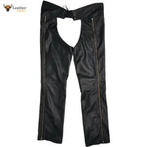 Genuine Leather New Chaps Outside Zip Pants Jocks Trousers Gay Fetish Kink Leder