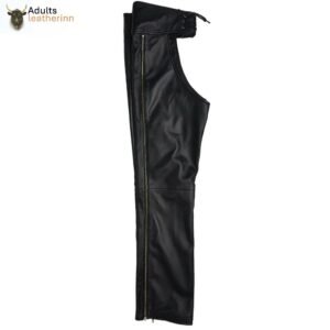 Genuine Leather New Chaps Outside Zip Pants Jocks Trousers Gay Fetish Kink Leder