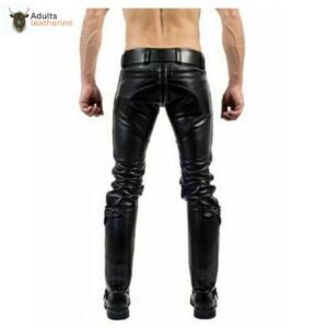 Mens Real Cowhide Leather Pants Double Zipped Jean Trousers BLUF Pants Bikers
