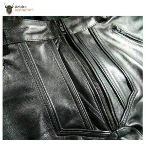 Mens Real Cowhide Leather Pants Double Zipped Jean Trousers BLUF Pants Bikers