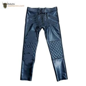 Men's Real Cowhide Leather Pants Punk Kink Jeans BLUF Convertible Chaps Trousers