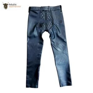 Men's Real Cowhide Leather Pants Punk Kink Jeans BLUF Convertible Chaps Trousers