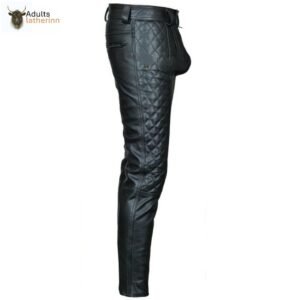 Men's Real Cowhide Leather Pants Punk Kink Jeans Trousers BLUF Pants Bikers Breeches