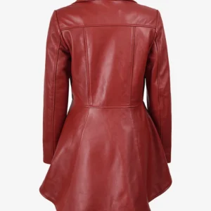 Clarissa Womens Black Asymmetrical Peplum Leather Jacket