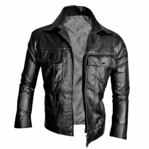 MENS Genioun Black ELVIS PRESLEY Real Soft Lambskin Leather Fashion ELVIS Style Jacket