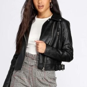 Women Cow Leather Moto Jacket