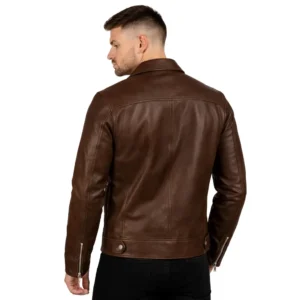 Shadow Rider Men's Black Cafe Racer Leather Jacket – Top-Grain Sheep Leather