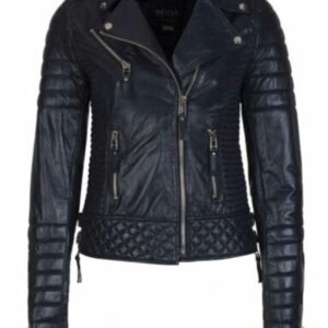 Women’s Lambskin Motorcycle Leather Bomber Jacket