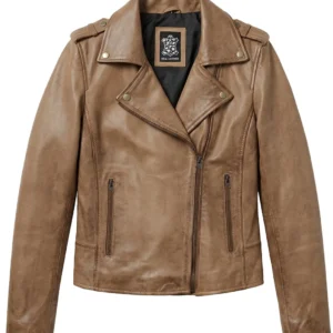 Kirsten Women's Black Asymmetrical Leather Jacket | Biker Style