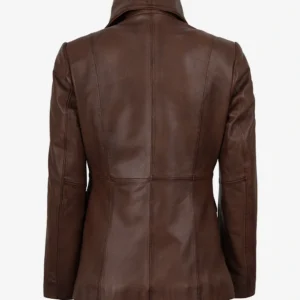 Women's Black Lambskin Single-Button Notch Lapel Blazer